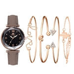 Women's Quartz Leather Band Strap Watch Analog Wrist Bracelet bracelet Watch Set