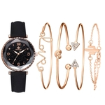 Women's Quartz Leather Band Strap Watch Analog Wrist Bracelet bracelet Watch Set