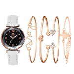 Women's Quartz Leather Band Strap Watch Analog Wrist Bracelet bracelet Watch Set