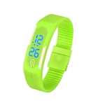 Womens Rubber Mens LED azul Assista Data Sports Pulseira Digital rel¨®gio de pulso GN