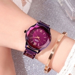 Women's watch New hipster rose gold star female watch Net red with steel strip waterproof student quartz watch