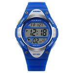 Wrist Waterproof novidade digital crianças assistir ao ar livre Esportes infantis Vestido relógio com alarme LED Digital Cronômetro leve Silicone Azul