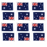 2x 12x Bandeira Australiana Austrália Banners Nacionais Mão Acenando Bandeira Com Pólos