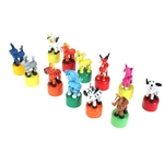 Brinquedo de madeira para animais Push Up Press Base Toy