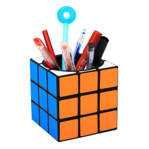 3x3 Magic Cube Pen Container criativa Stationary Coin armazenamento Decoração Magic Box