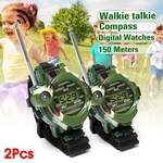 2x Walkie Talkie Radio Criança Kid Relógio de pulso Caminhadas ao ar livre Interphone Game