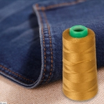 2x3000 Yds Carretel De Linha De Costura Poliéster Para Máquina De Costura Jeans Artesanato Diy Ouro