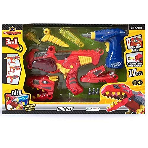 XChangers Dino Rex 3 em 1 Som e Luz + Furadeira Eletrica Inf