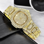 Xinew diamante marca incrustado relógio das mulheres, moda liga com relógio de quartzo, vendendo watches253 ¿¿populares
