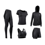 XL Preto Running movimentando-se Esportes Suit Mulheres Treino mangas compridas com capuz Sportswear