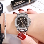 Mulheres Luxo Analog Watch Impermeável Com Pulseira De Aço Inoxidável Para Escritório Ocasional