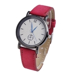 ZLF0285 Mulher Requintado rel¨®gio de pulso de quartzo Movimento Rodada de couro Dial Pulseira tempo romantico Assista Red