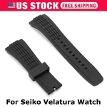 Ficha técnica e caractérísticas do produto 20-26mm Bracelete de pulseira de relógio de silicone preto para relógio de Sei ko Velatura substituível