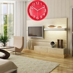 Ficha técnica e caractérísticas do produto 30 Cm Moda Número Relógio Estéreo Relógio Não Relógio De Parede Decoração De Casa Vermelho