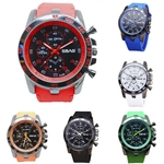 Ficha técnica e caractérísticas do produto 201 aço inoxidável Luxury Sport analógico Quartz Modern Men Moda relógio de pulso