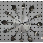 Ficha técnica e caractérísticas do produto 2017 nova cozinha metal real relógio de parede faca a decoração de quartzo moderno mute separa relógios agulha assistir casa