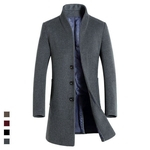 Ficha técnica e caractérísticas do produto 2018 nova moda produto marca premium masculino casaco de caxemira / homens inverno engrossa e mantém quente longo jaquetas / casaco Trench Wonderful