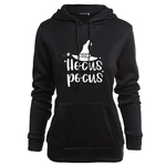 Ficha técnica e caractérísticas do produto 2019 Nova Mulheres Witch Hoodie Chapéu E Carta Imprimir Tops Bruxa camisola Halloween Filme com capuz bolso Hoodie