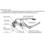Ficha técnica e caractérísticas do produto 1.0X 1.5X 2.0X 2.5X 3.5X ajust¨¢vel 5 Lens Magnifier Led Headband Vidro Com Lam