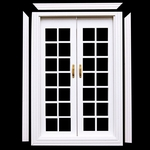 Ficha técnica e caractérísticas do produto 1/12 Casa De Bonecas Em Miniatura Exterior De Madeira Porta Francesa-branco + 1/12 Casa De Bonecas Em Miniatura Sem Pintura De Madeira 2-painel Sash Janela Quadro 4 Conjunto