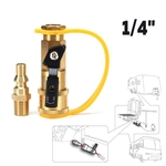 Ficha técnica e caractérísticas do produto 1/4 \\ '\\' Válvula de corte macho natural Gás RV Adaptador Bola de propano Conexão rápida