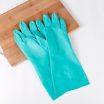 Ficha técnica e caractérísticas do produto 1 par de desgaste Waterproof Mãos resistentes Luvas de borracha de proteção para Home Kitchen Dish Lavagem de lavagem