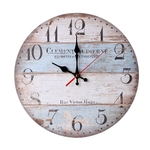 Ficha técnica e caractérísticas do produto 12 \\ '\\' Retro Rodada Relógio De Parede De Madeira Escritório Decoração Da Casa Relógios De Prancha De Quinta