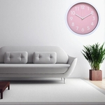 Ficha técnica e caractérísticas do produto 10 Polegadas Super Bastante Relógio Não Ticking Relógio De Parede De Quartzo Decoração De Casa Rosa