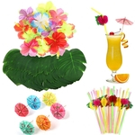 Ficha técnica e caractérísticas do produto 108 PCS / palhas Cocktail Set Folha de simulação para Fontes do partido da tabela do casamento Decoração