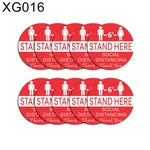 10Pcs Social Distancing 6ft Queue Crowd Control School Floor Sticker Marker Sign