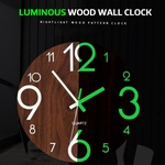 Ficha técnica e caractérísticas do produto 11,8 \\ '\\' Relógio de parede de madeira brilha no escuro noite quartzo silencioso interior