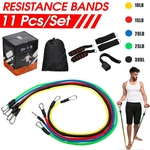 Ficha técnica e caractérísticas do produto 11pcs borracha tubo de fitness resistência banda exercício elástico puxar corda esporte