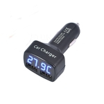 Ficha técnica e caractérísticas do produto LAR 4 em 1 Dual USB Car Charger DC 5V 3.1A Universal com tensão / temperatura / LED atual do medidor Tester Adapter Digital Display