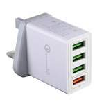 Ficha técnica e caractérísticas do produto REM 4 Multi-Porta Rápida Carga Rápida QC 3.0 Hub USB Carregador de Parede Adaptador UK Plug Mobile phone charger