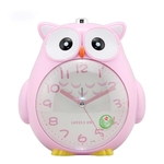 Ficha técnica e caractérísticas do produto 4 polegadas bonito Forma Alarm Coruja dos desenhos animados Relógio Despertador Silent Night Luz Student Crianças Relógio Alarm Clock