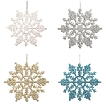 Ficha técnica e caractérísticas do produto 48pcs 4 polegadas reluzentes Detalhes Forma snowflower para árvore de Natal Ornament