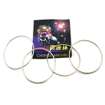 Ficha técnica e caractérísticas do produto Redbey 4pcs chinês Linking Rings Truque de Magia brinquedo do metal Anéis Quatro Anéis Serial Rua Magic Show clássico Mago Truque