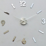 Ficha técnica e caractérísticas do produto 25 "- 40" Números árabes DIY Frameless Quartz 3D Relógio de parede de metal inoxidável Oversized relógio da sala Decor Sticker Decal