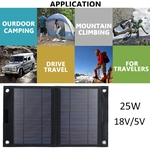 Ficha técnica e caractérísticas do produto 25 W 5 V / 18 V IP65 À Prova D 'Água Porta USB Kit Painel Solar Controlador de Alta Taxa de Conversão Solar para Casa / Carregador de Bateria Ao Ar Livre