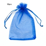 Ficha técnica e caractérísticas do produto 50pcs Organza de jóias de Casamento Caixa Drawable Candy Bag Bolsa