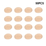 Ficha técnica e caractérísticas do produto 50Pcs Round Unfinished Wood Cutout Circles Disk Wooden Blank Slices Beech Chips for Arts Crafts Projects Board Game Pieces Ornaments