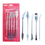 Ficha técnica e caractérísticas do produto 5pcs / set Stainless Steel argila Sculpting facas pintura a óleo Pá ferramentas de modelagem Artesanato Cerâmica