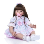 Ficha técnica e caractérísticas do produto 60 centímetros Simulação Princesa Boneca Silicone Baby Girl realista realista infantil Toy presente de Natal das crianças
