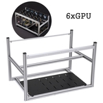 Ficha técnica e caractérísticas do produto 6GPU 4 fãs Caixa empilhável de alumínio do equipamento mineiro de mineração de quadro aberto de criptografia de moeda criptografada