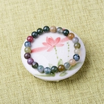 Ficha técnica e caractérísticas do produto 8 milímetros Handmade Beads pulseira de ágata natural cura de cristal estiramento bracelete frisado Unisex