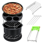 Ficha técnica e caractérísticas do produto 8 PCS 8 \\ '\\' Air Fryer Frigideira Gaiola Baking Pan Rack Bandeja de Pizza Acessórios para Panela Apto para 5.2 ~ 5.8QT