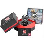 Ficha técnica e caractérísticas do produto 8596061 homens esportes Piscina PU Band Watch Relógio de pulso de quartzo Mostrador Duplo