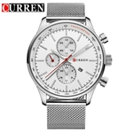 Ficha técnica e caractérísticas do produto 8227 Round Dial relógio de quartzo 3ATM Casual Waterproof Aço Strap relógio de pulso