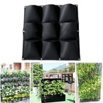 Ficha técnica e caractérísticas do produto 9 bolsos verticais Plantar sacos pendurados Planter Pot Vertical Jardim planta que cresce Container Bag Flower Varanda parede Sementeira