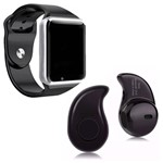 Ficha técnica e caractérísticas do produto A1 Relógio Inteligente Smart Watch Bluetooth Chip Android + Mini Fone de Ouvido Bluetooth Prata - a Smart